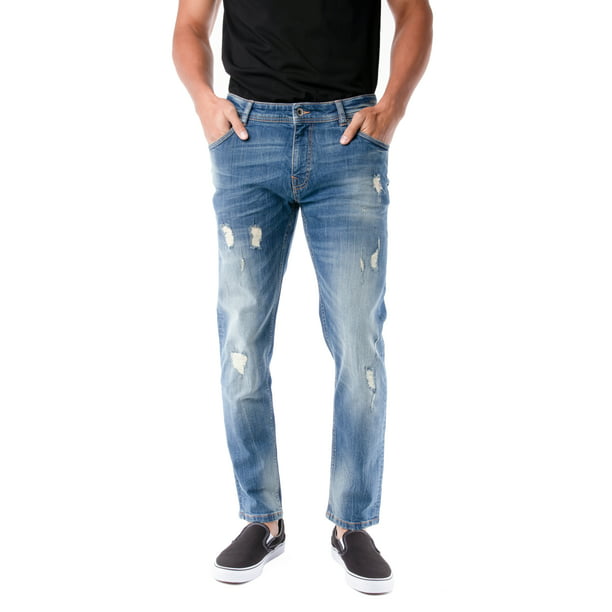 Raw X Jeans Mens Wear Vintage Inspired Quality Clothing Slim/ Skinny Khaki Cream